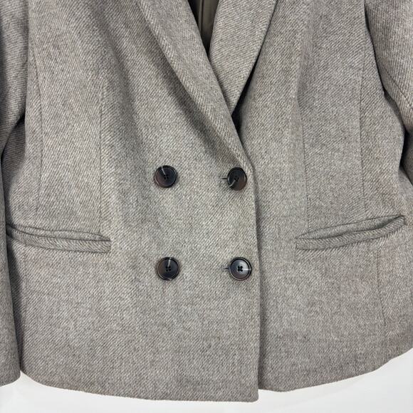 Lauren Conrad Double Breasted Jacket Coat Large Tan Beige Soft Cozy Preppy - Picture 3 of 9